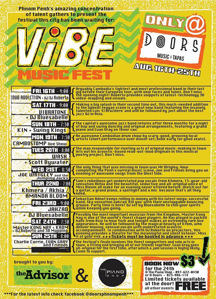 Doors, Phnom Penh, Cambodia - VIBE MUSIC FESTIVAL